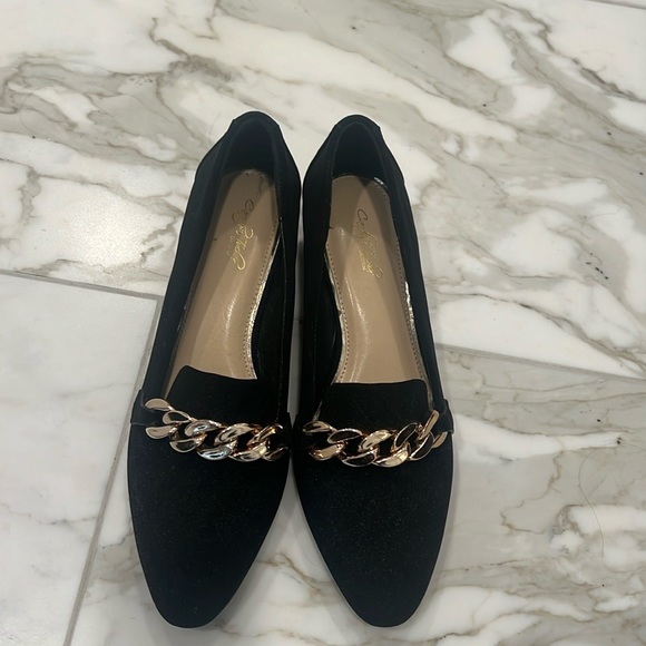 Shoes - Black low heel loafers. Worn once. Excellent condition.